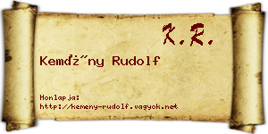 Kemény Rudolf névjegykártya