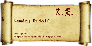 Kemény Rudolf névjegykártya
